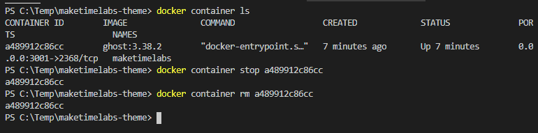 docker stop remove — Using Docker to Edit your Ghost Blog Theme