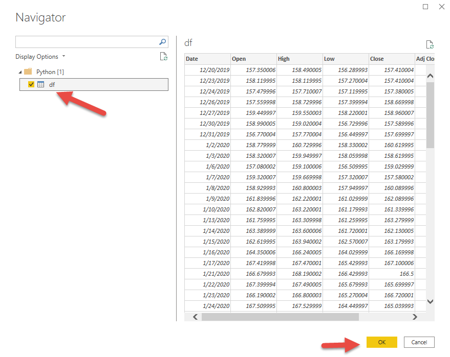 Yahoo Finance MSFT Download CSV 7 — Using Python to Change Power BI's data source file