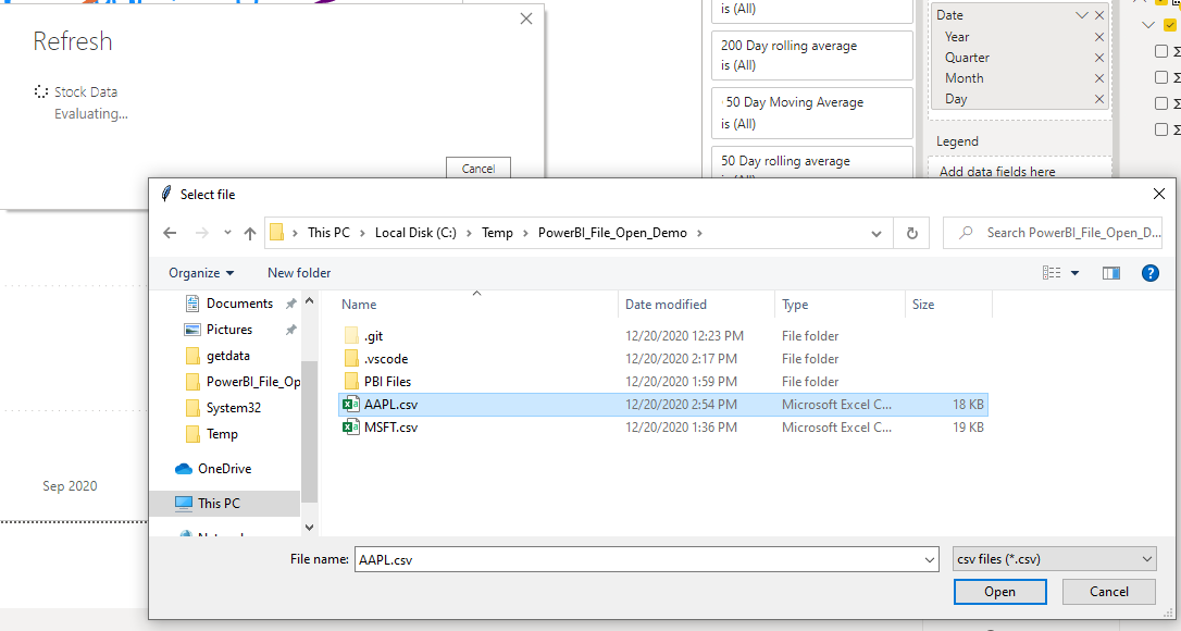 Yahoo Finance MSFT Download CSV 9 — Using Python to Change Power BI's data source file